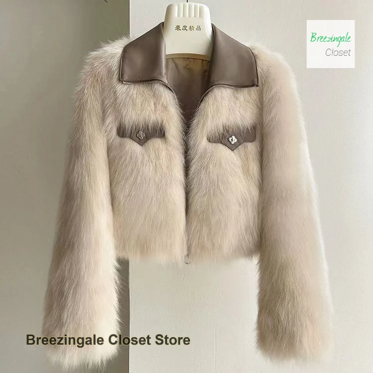 

Korean version of the lapel small fragrance fur coat women's autumn and winter new fashion casual Joker plush short coat.