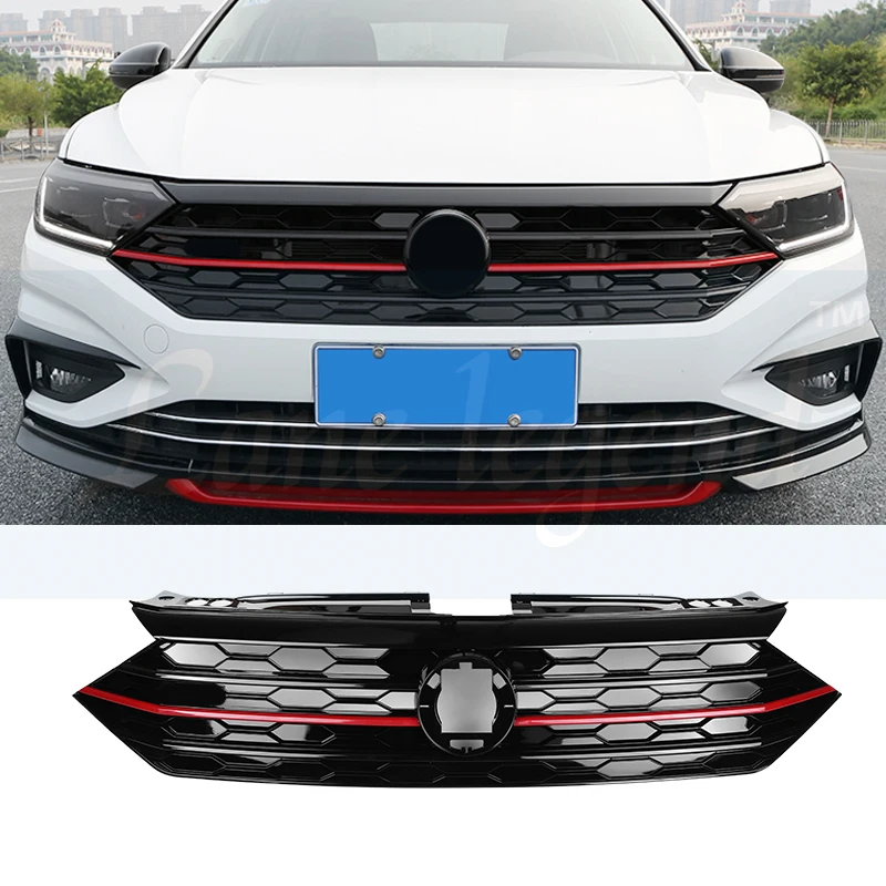 Front bumper Upper Grille Honeycomb Mesh Grills For Volkswagen VW Jetta MK7 2019 2020 2021