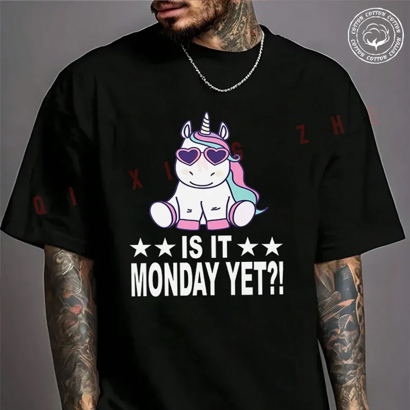 

Is It Monday Yet Motorcycle T-Shirt For Riders Men's Cotton Fashion Casual High Quality Round Neck Tshirt Tee