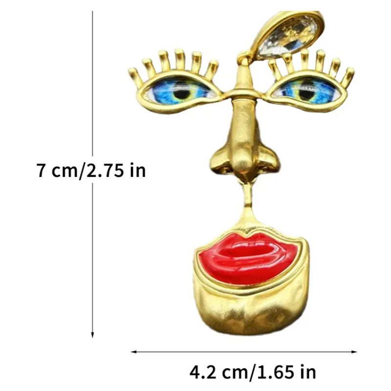 Vintage Women Personality Unique Lips Nose Evil Eyes Stud Earring Devil\'s Eye Nose Portrait Jewelry Earrings Accessories