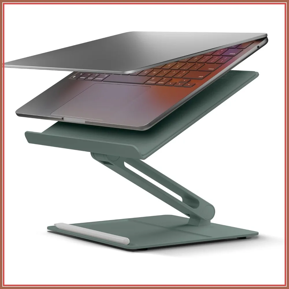 

Height Adjustable Ergonomic Laptop Stand – Compatible with MacBook, iPad, Dell, HP & More (Slate Green)
