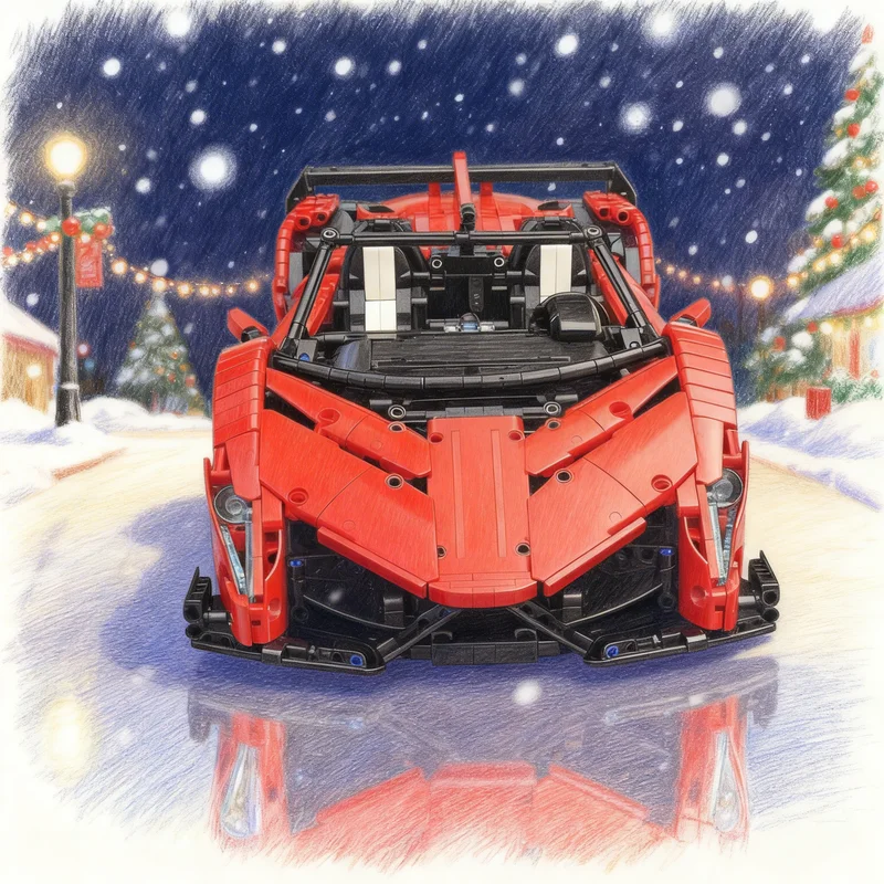 

2652pcs MOC Lamborghiniesed Veneno Roadster 50th Technical Model Building Blocks Creative Gift DIY Display Decor Adult Premium