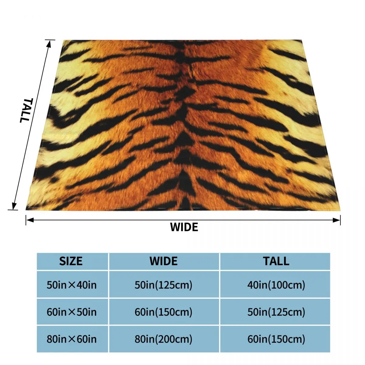 Realistic Tiger Fur Blanket Flannel Textile Decor Fashion Animal Pattern Leather Animal Portable Warm Blanket for Bed Blanket