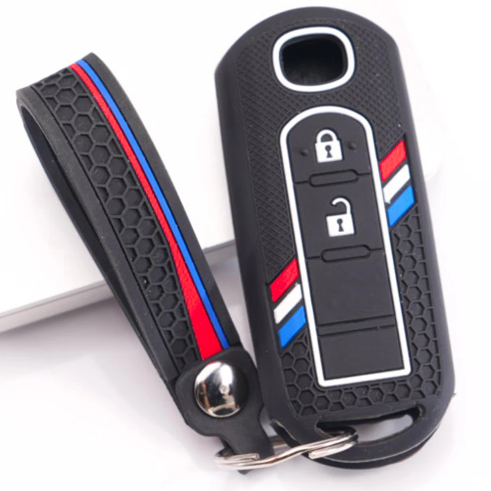 Silicone Key Cover With Lanyard For Mazda 3 Axela 6 Atenza CX3 CX5 CX8 CX9 CX30 CX50 CX60 MX5 MX30 Precise Fit Full Coverage