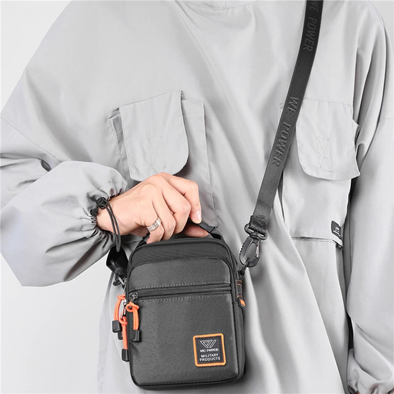 Black Men\'s Fashion Nylon Small Bag Casual Men Mini Handbags Male Crossbody Shoulder Messenger Bags for Men Purses and Handbags