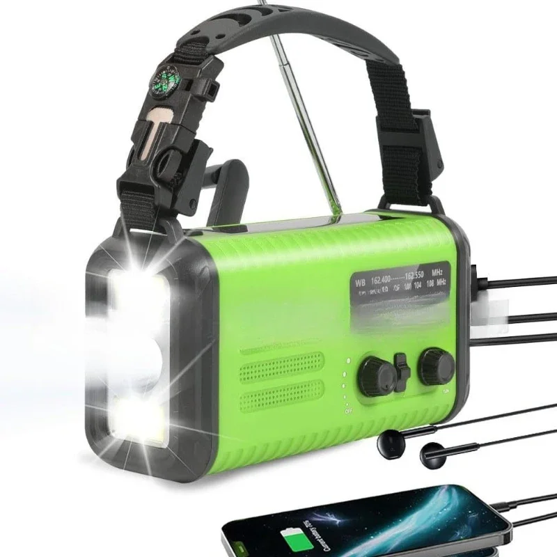 

Hot-selling multi-function, with flashlight, hand-cranked power generation radio, solar