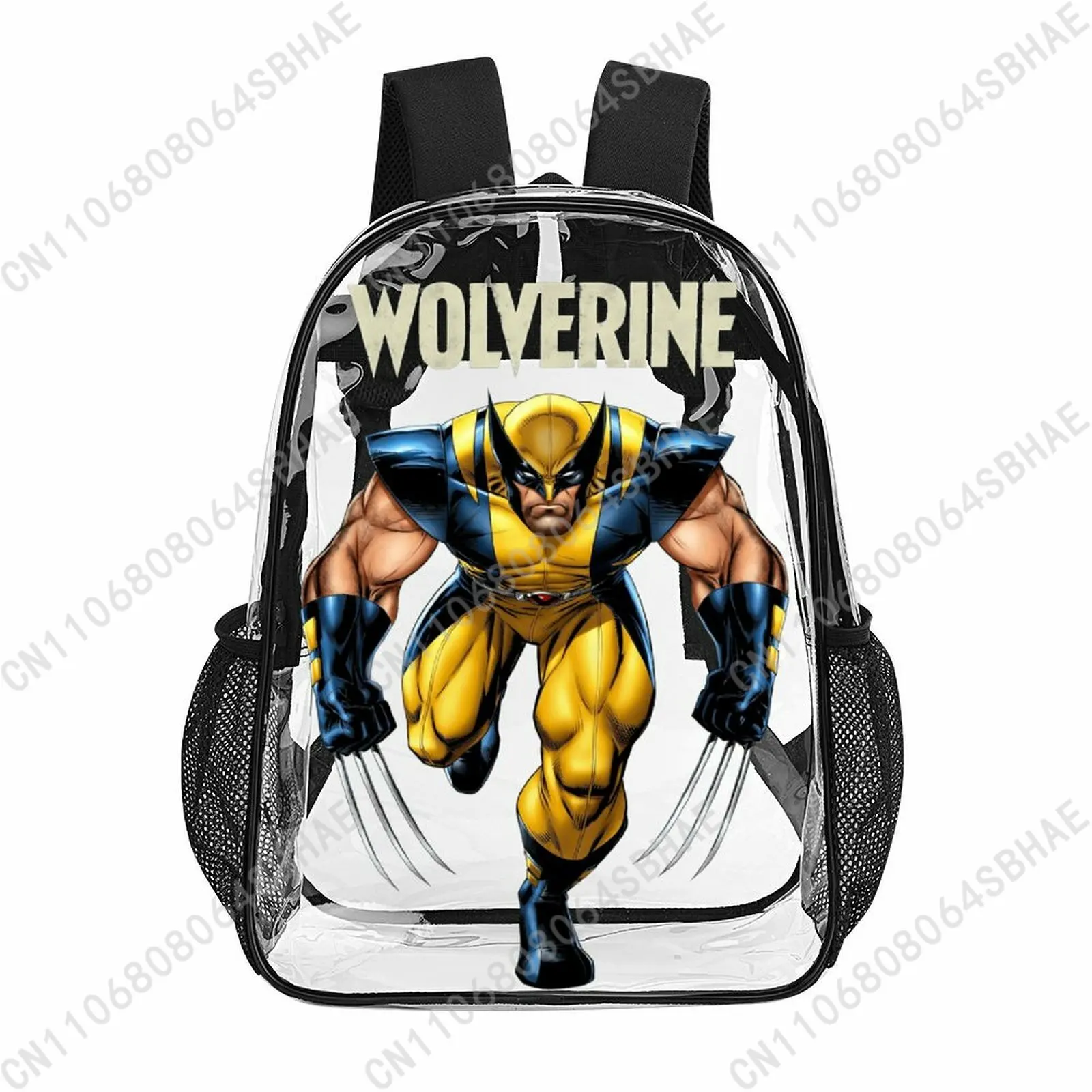 

Модный прозрачный рюкзак Marvel Wolverine 17 дюймов для мужчин, женщин и подростков, персонализированная прозрачная сумка из ПВХ, подарки для косплея
