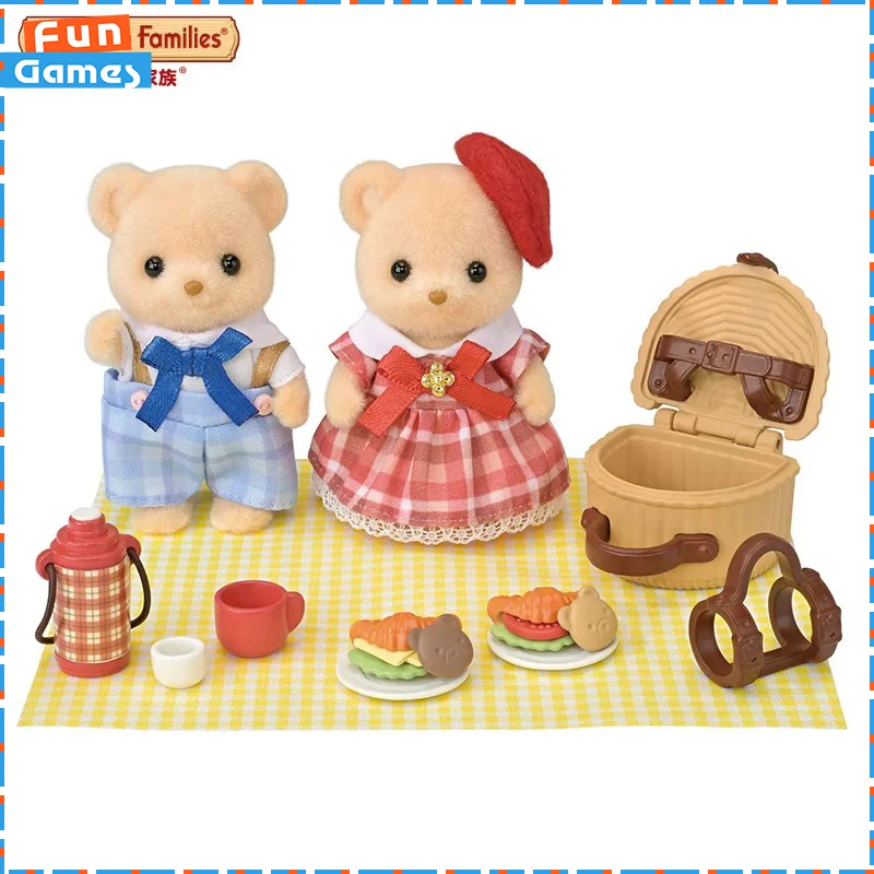 

2026 New Sylvanian Families Cookie Bear Series Girls Pretend Play Doll Simulation Figure Kids Collectible Play Toy Birthday Gift