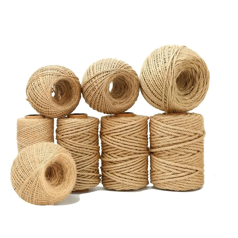 

1-14mm Natural Vintage Jute Rope Cord String Twine Burlap For DIY Crafts Gift Wrapping Gardening Wedding Decor Cat Climbing Bags