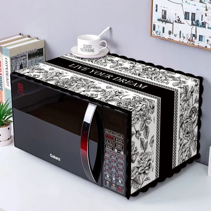 

Microwave Oven Cover Dust Cover Universal Oven Cover Simple Waterproof Refrigerator Washing Machine Fabric Cover Towel CoverZI67