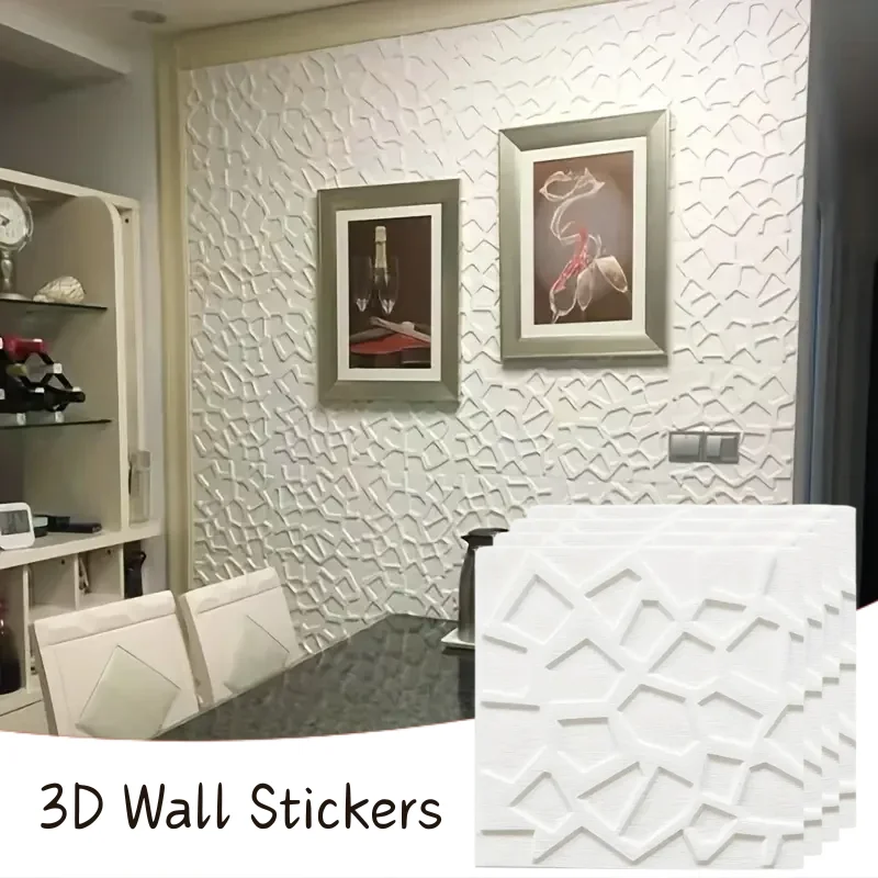 35x35cm Waterproof Modern Grid Wallpaper Self Adhesive Stain Resistant Wall Sticker Living Kitchen Bedroom Household Wall Decor