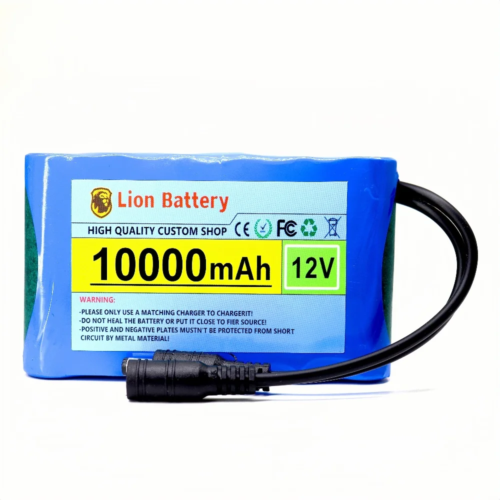 New Portable 12V 10Ah Li Ion Rechargeable Battery Pack Replacement Spare Battery For  Small Electronic Equipment Emergency Power