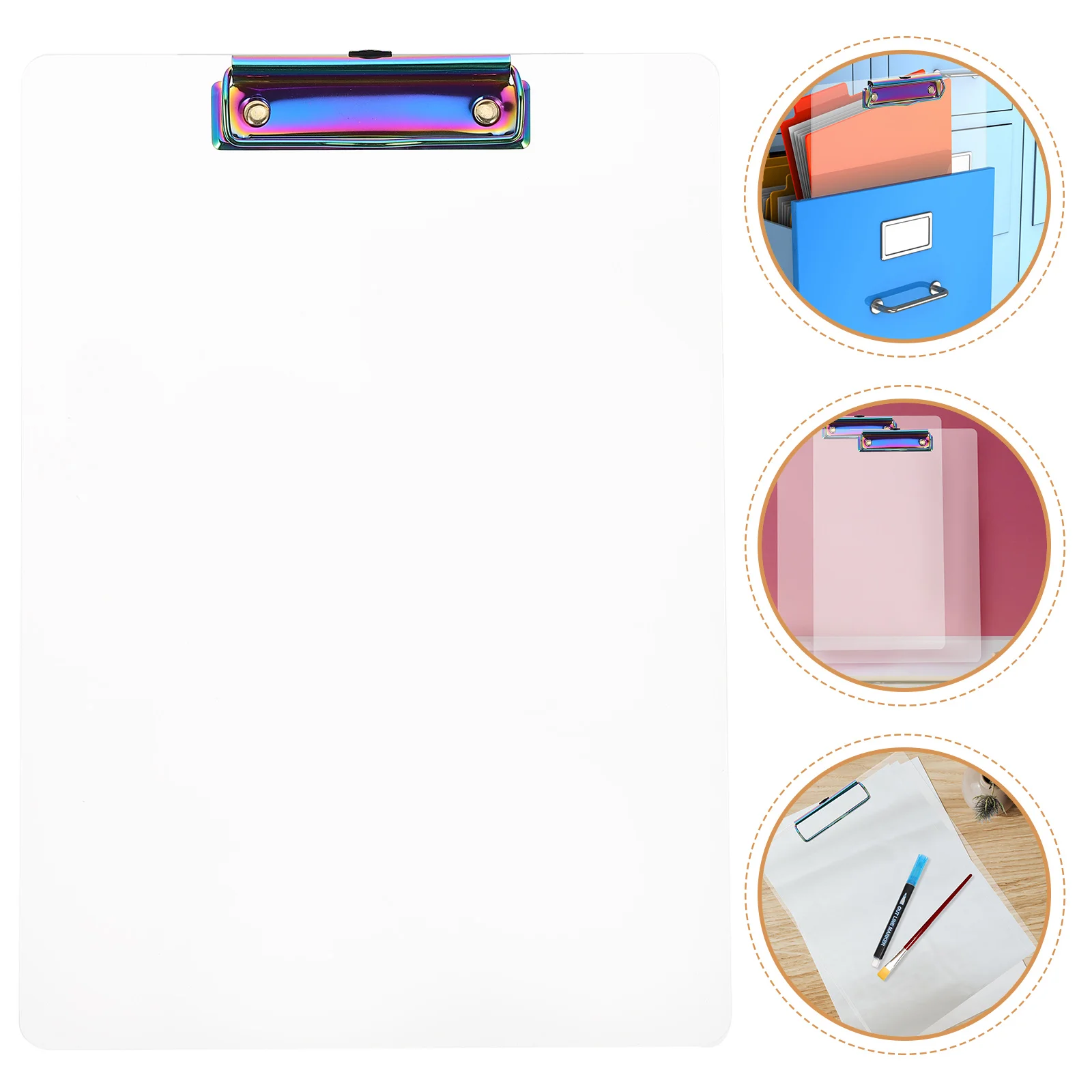 Multipurpose Transparent Folder Office Clear File Clipboard Acrylic Iron Writing Pad