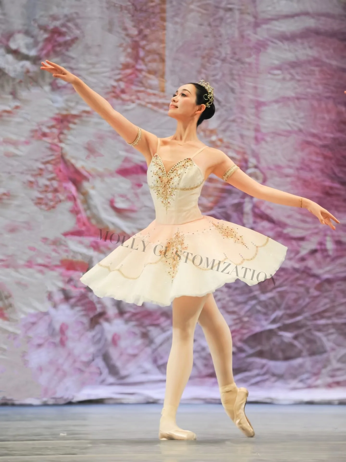 

Новая индивидуальная светло-розовая юбка-туту для балетного выступления в стиле «Спящая красавица» с лебедем для взрослых и детей