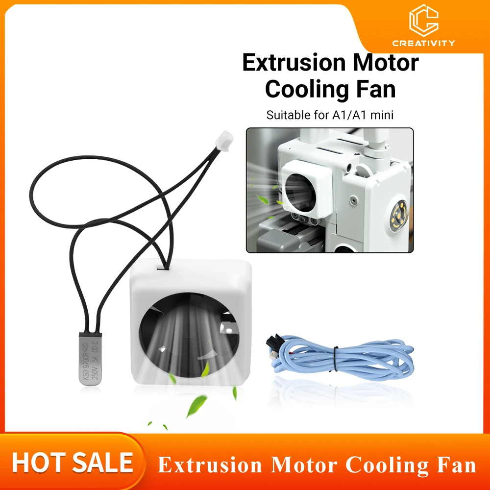 Creativity Extruder Motor Cooling Fan for A1 A1mini Auto Start-Stop High-efficiency Silent Heat Dissipation Fan 3D Printer Parts