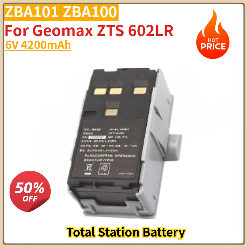 

6V 4200mAh ZBA101 ZBA100 Battery for Geomax ZTS 602LR Total Station Battery Brand-New High Quality