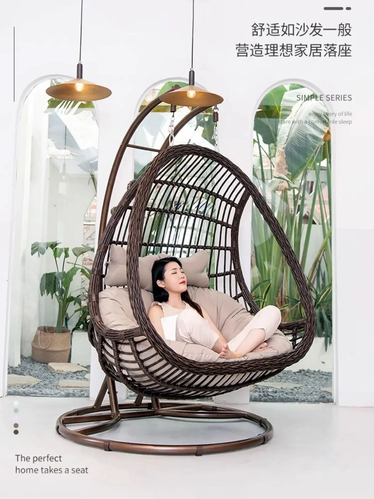 

Hanging basket rattan chair cradle bird's nest swing indoor balcony lazy outdoor swing courtyard Internet celebrity leisure home