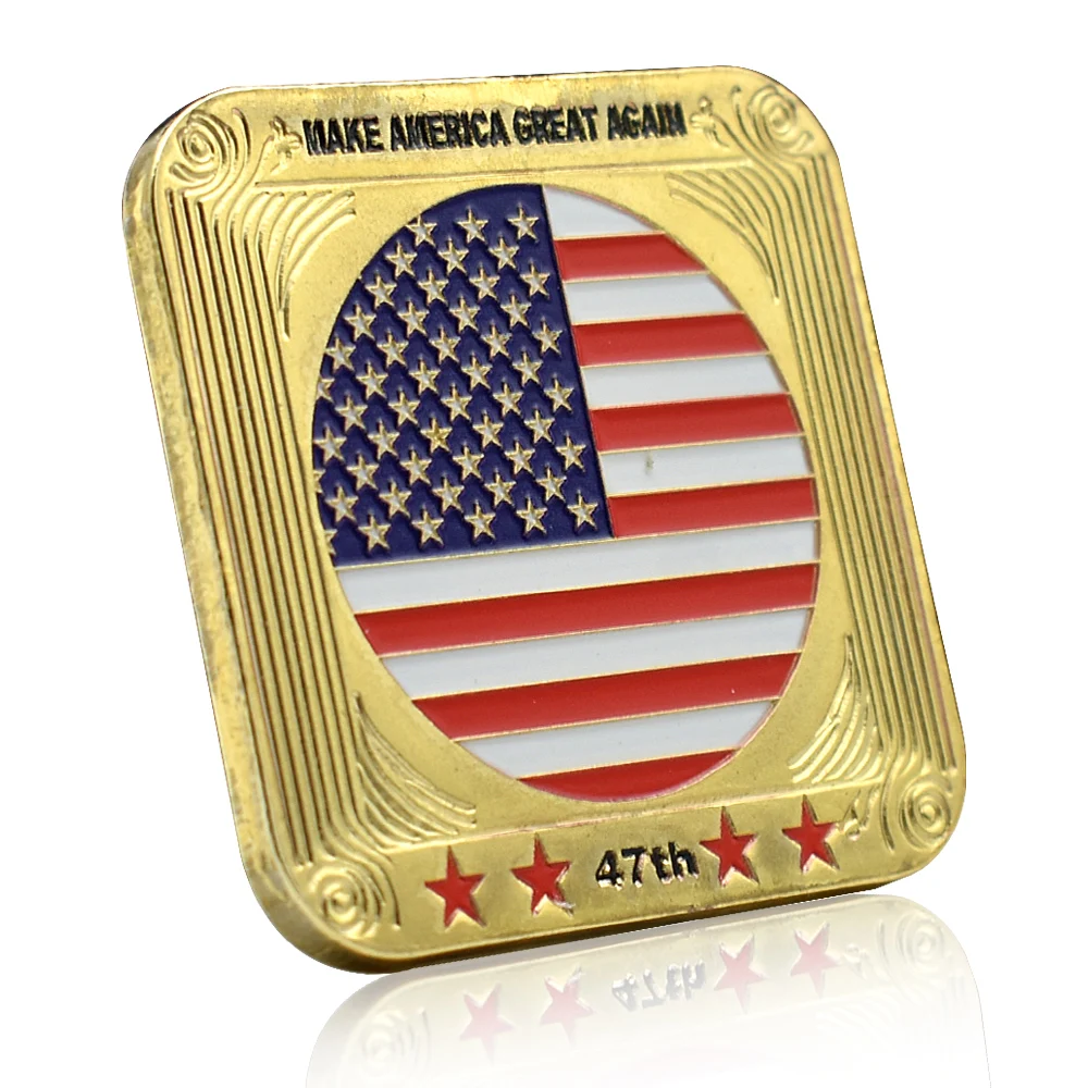 2024 US President Donald Trump Assassination Attempted Gold Coin FIGHT Metal Commemorative Coin Collection Supporters Gifts