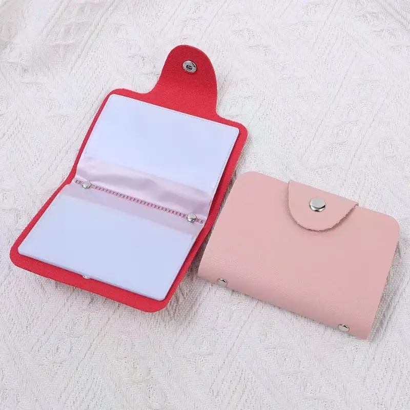 Visitenkartenhalter, Diebstahlsicherer Ausweis- und Kreditkartenhalter, Modische Damen-Geldbörse für 24 Karten, Schlankes PU-Leder-Etui mit Münzfach – Detail 10
