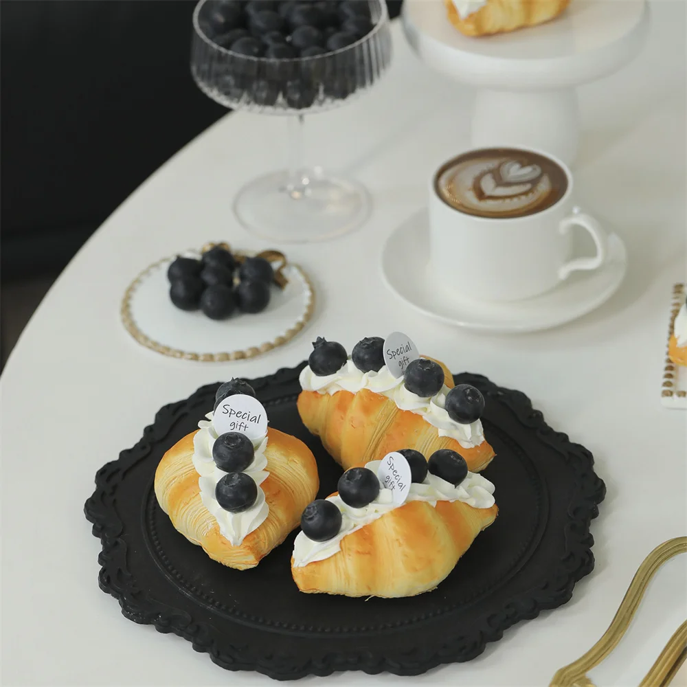 Artificial Foods model shop store decoration festive party supplies raspberry melon blueberry fake simulation Croissant bread