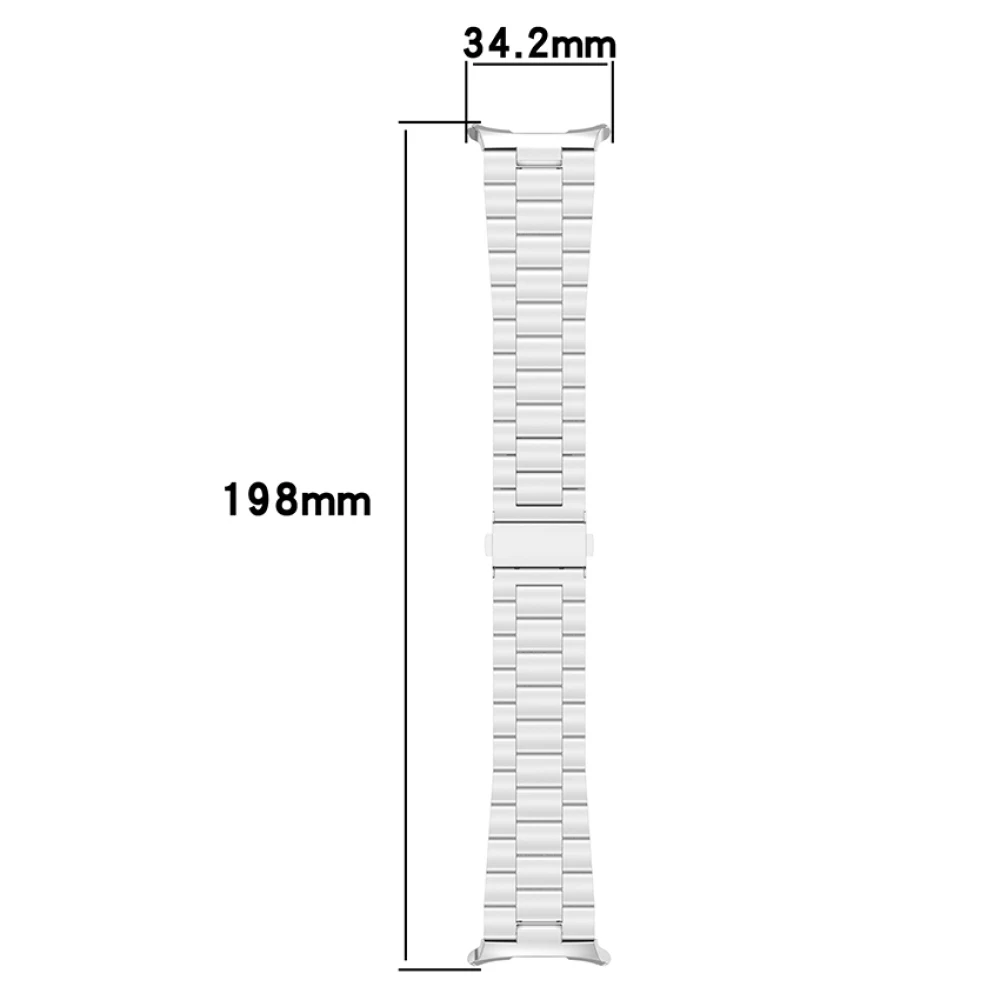 For Samsung Watch Ultra 47MM Three Bead Steel Watch Strap Watch Parts Accessory Silver/Black/Gold/Rose Gold Metal Strap