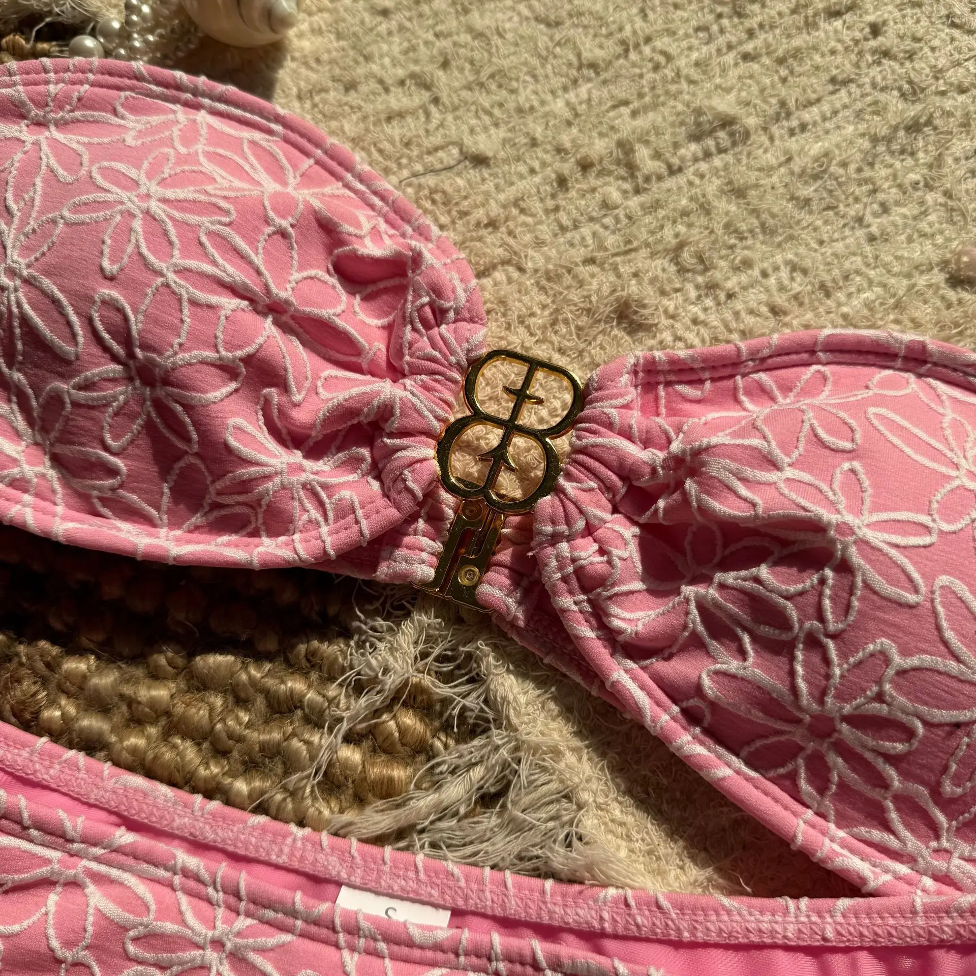 Sexy flor padrão bandeau biquinis define duas peças de metal maiôs maiô terno de natação biquini tankini trikini