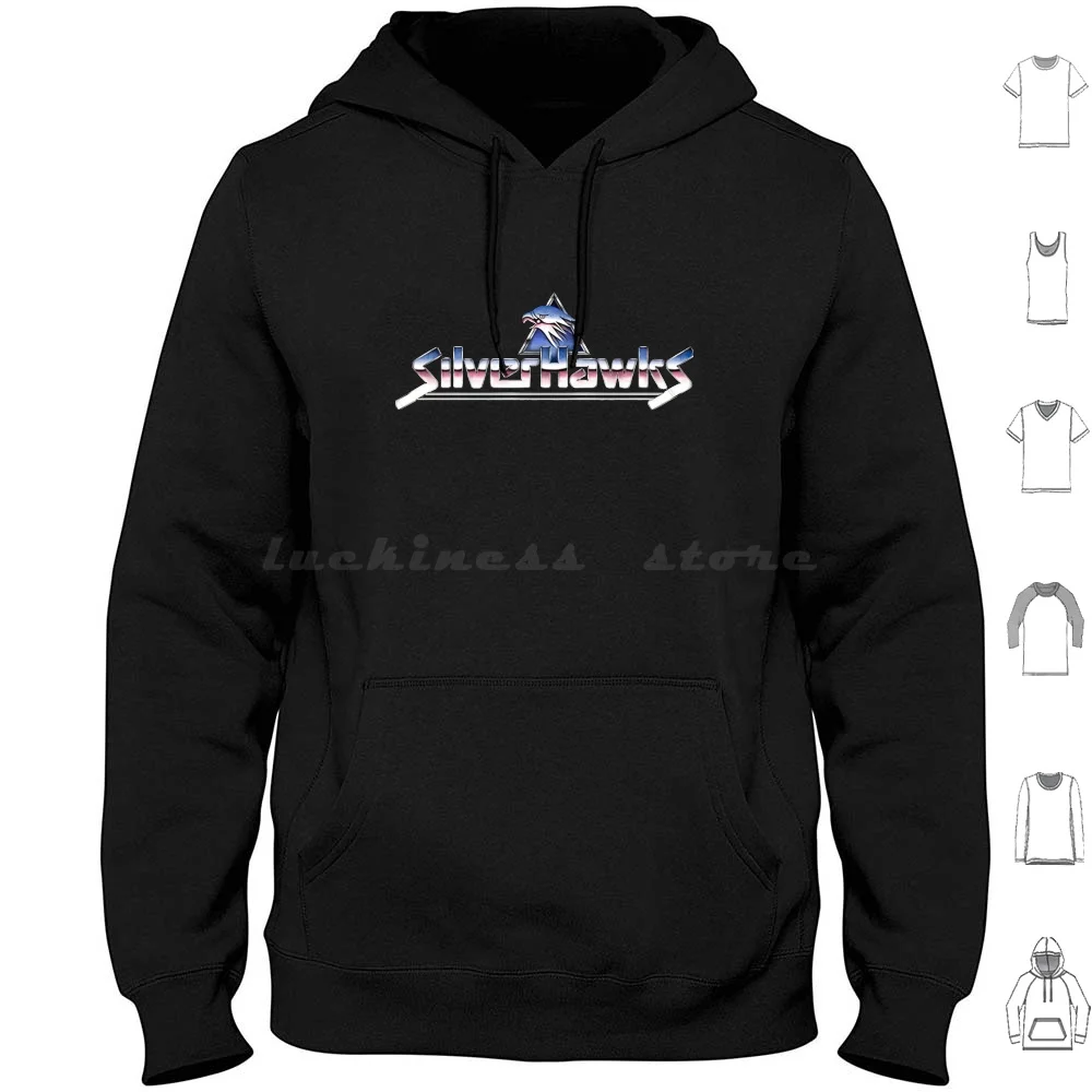 Silver Hawks Hoodies Long Sleeve Silver Hawks 80S 80Scartoons 80S Tv Logo Retro Cartoons Silverhawks Thundercats