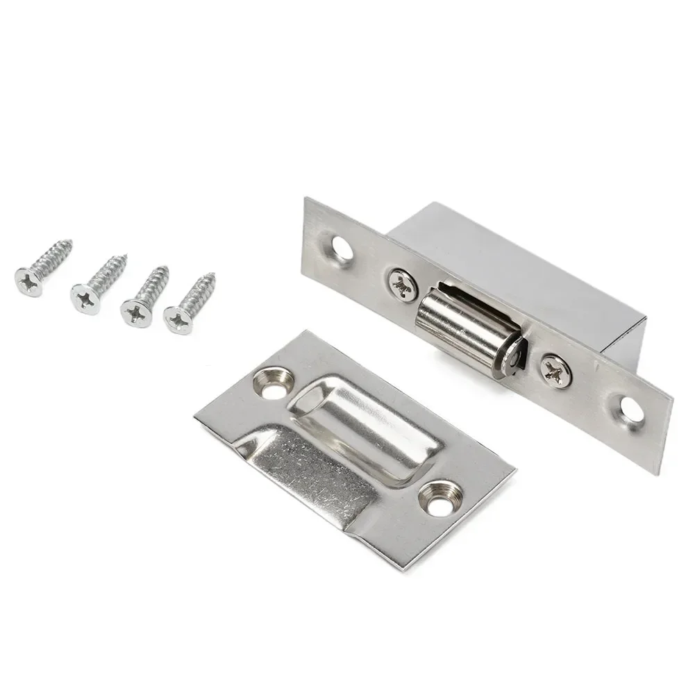 Door Hardware Parts Cupboard DoorLatches Door Stop Practical Replacement 90x19mm New Stainless Steel With Screws