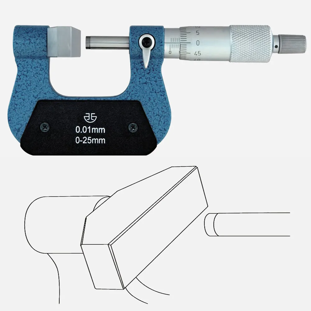 Left widen anvil Micrometer lengthen thicken mesure head tips large big face board  width disc milling cutter edge step height