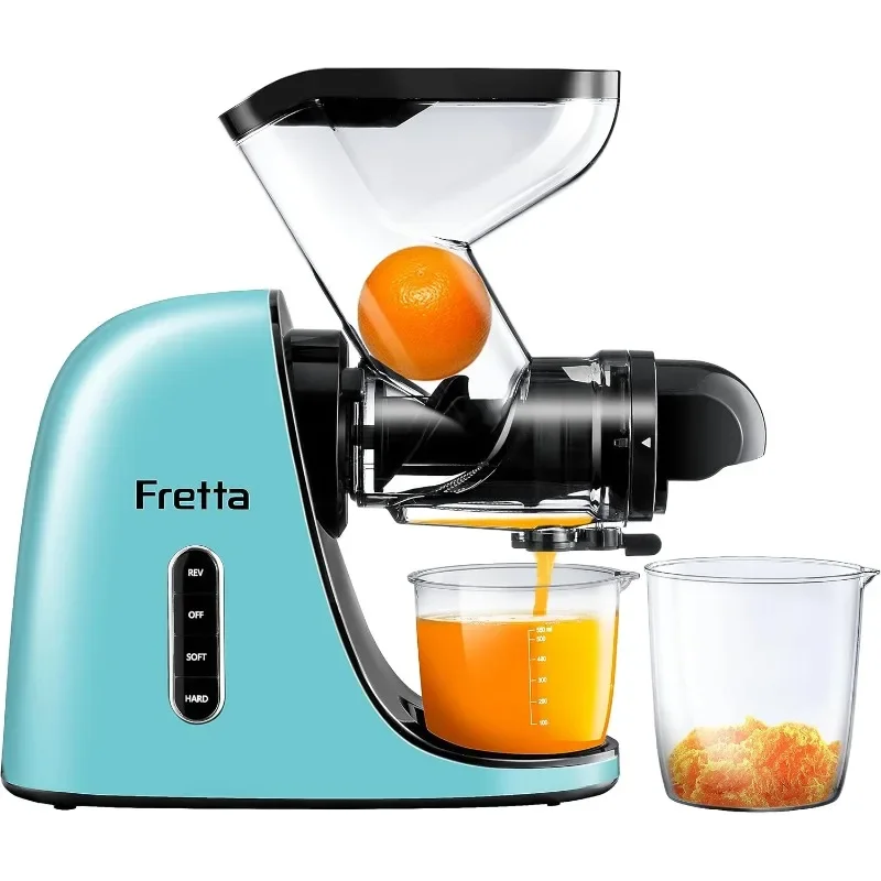 Fretta Masticating Slow Juicers,Wide Feeding Chute Cold Press Juicer, BPA-Free, Celery Juicer, Juicer Extractor with Quite