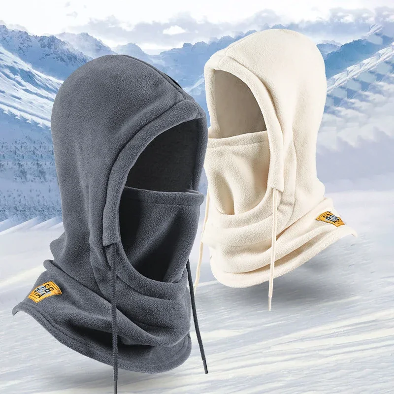 

Winter Warm Hooded Hat Windproof Thickened Polar Fleece Ski Cycling Neck Cover Mask Men Women Thermal Outdoor Sports Head Cover