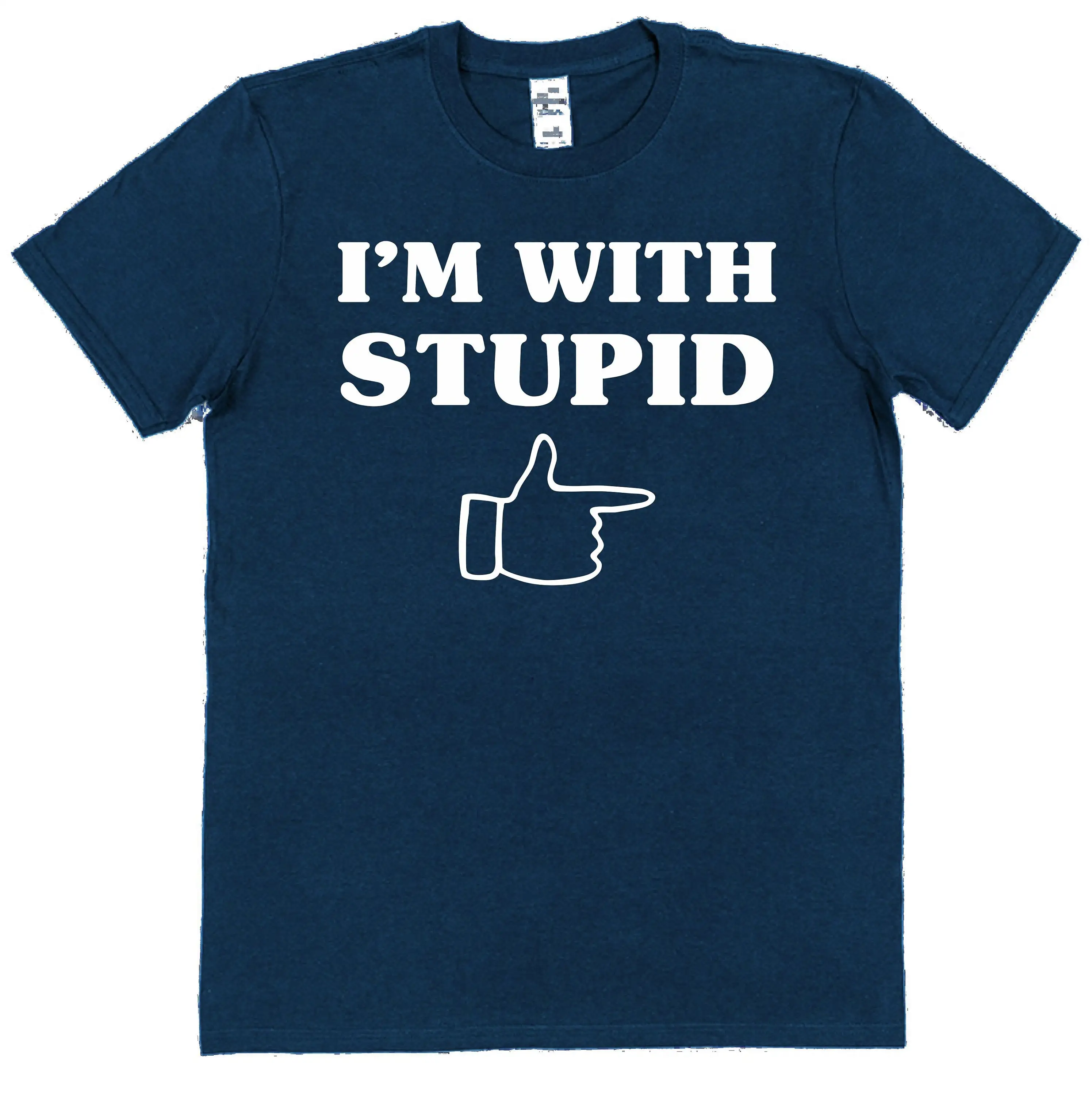 I'm With Stupid Mens funny T shirt novelty gift for Dad Grandad Birthday Father Day Christmas slogan Top Joke UK Pointing