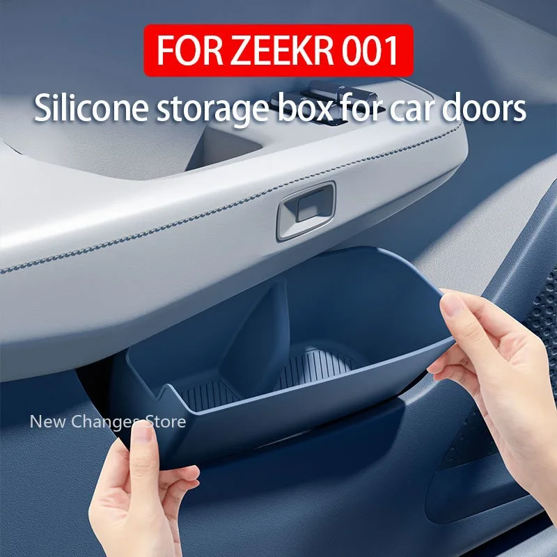 

For Zeekr 001 2024 2025 Door Storage Box Silicone Pad 4-door Storage Box Anti Abnormal Noise Car Interior Upgrade Parts