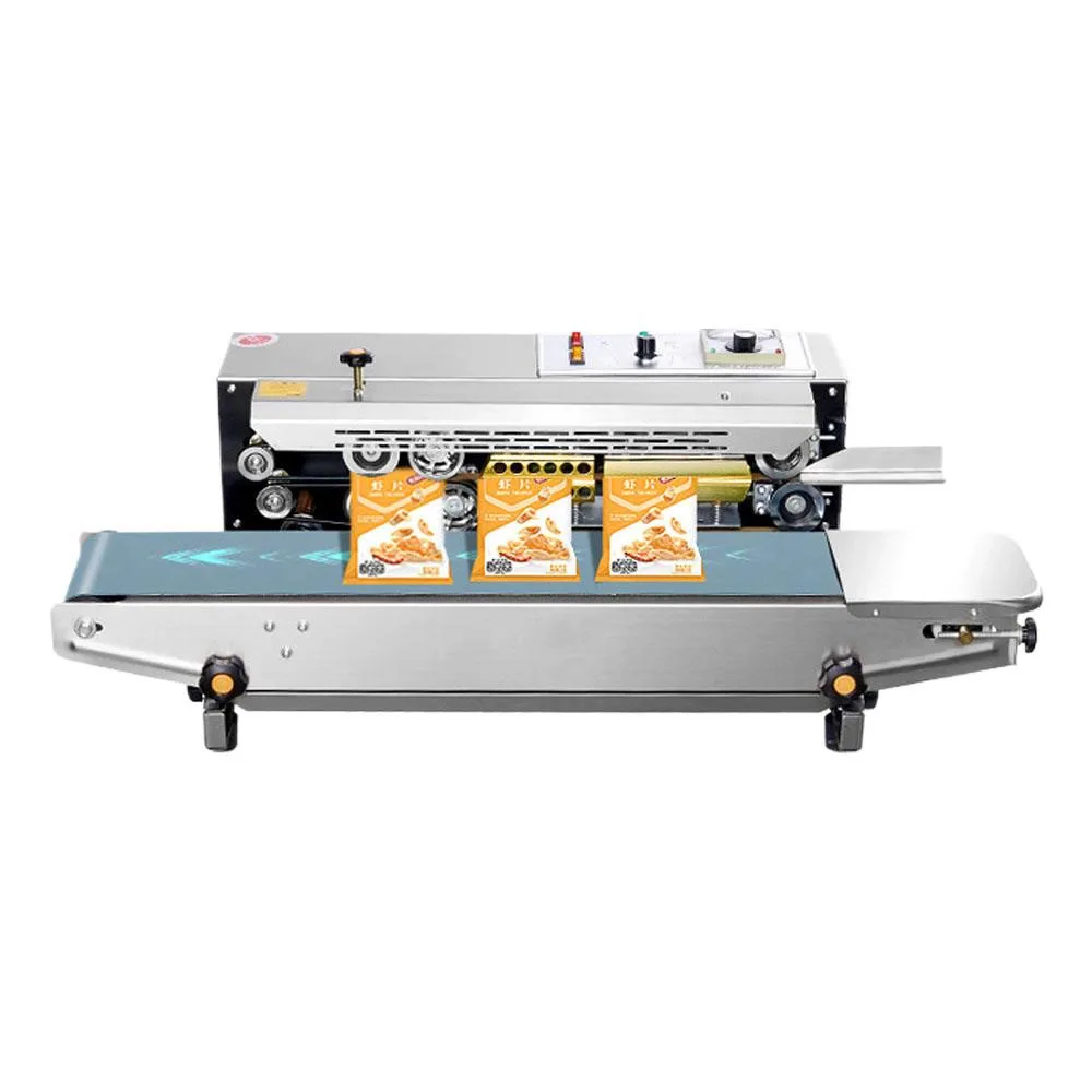 FR-900 Stainless Steel Automatic Continuous Film Sealing Machine Plastic Bag Package Machine Automatic Expanded Food Band Sealer