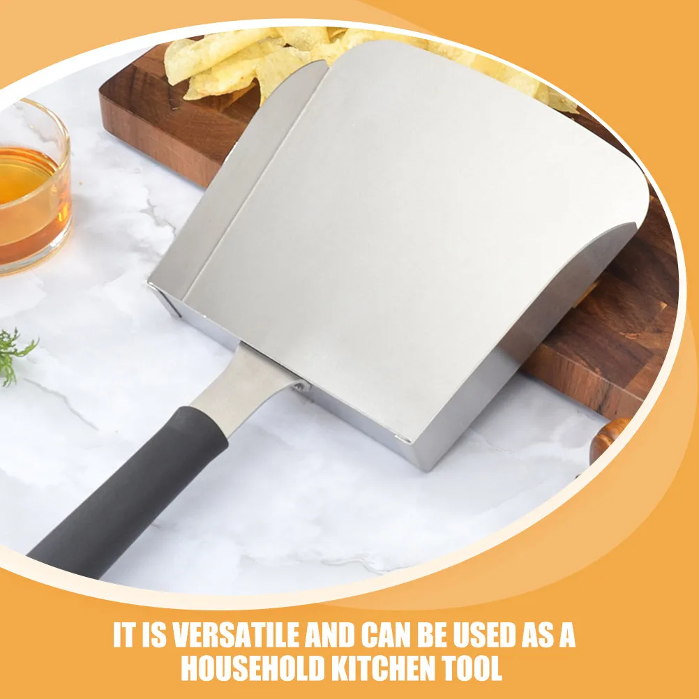 

Heavy Duty Pizza Shovel Stainless Steel Food Scoop for Fast Food Serving Burgers Fried Chicken Packing Kitchen Utensil Supply