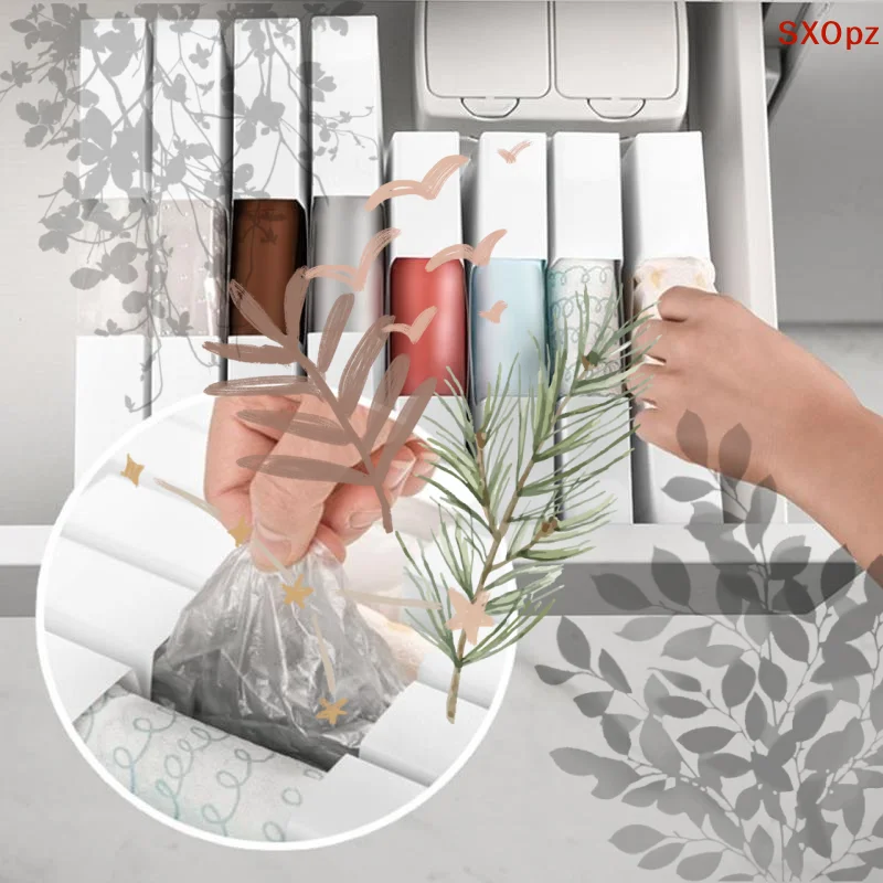 Sort Kitchen Waste Neatly! Fresh-Keeping Garbage Bag Storage Box, Folding Disposable Gloves & Plastic Bag Organizer