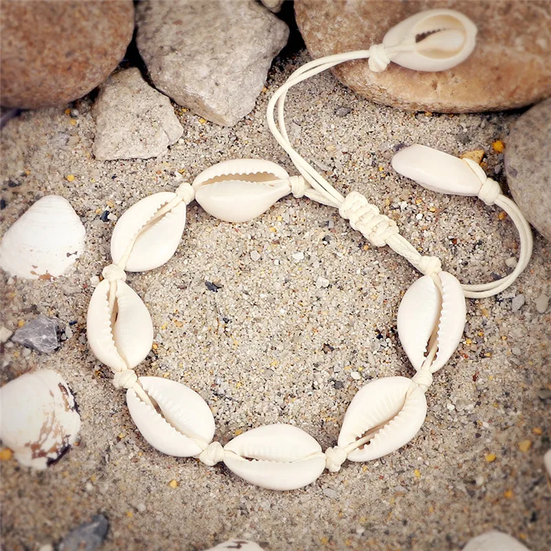 Hot Bohemia Seashell Anklet Handmade Conch Anklets for Girls Women Summer Beach Jewelry Barefoot Ankle on Leg Strap Accessories