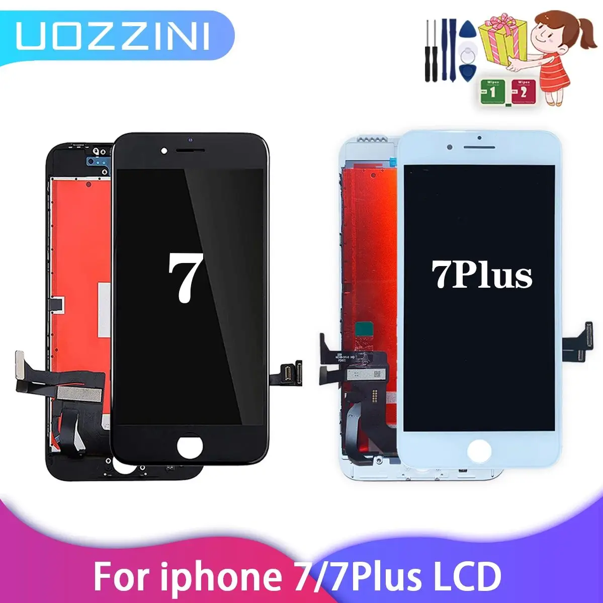 LCD Display For iPhone 7 7Plus Touch Screen Replacement For 7 7Plus No Dead Pixel Parts 100% Tested LCD