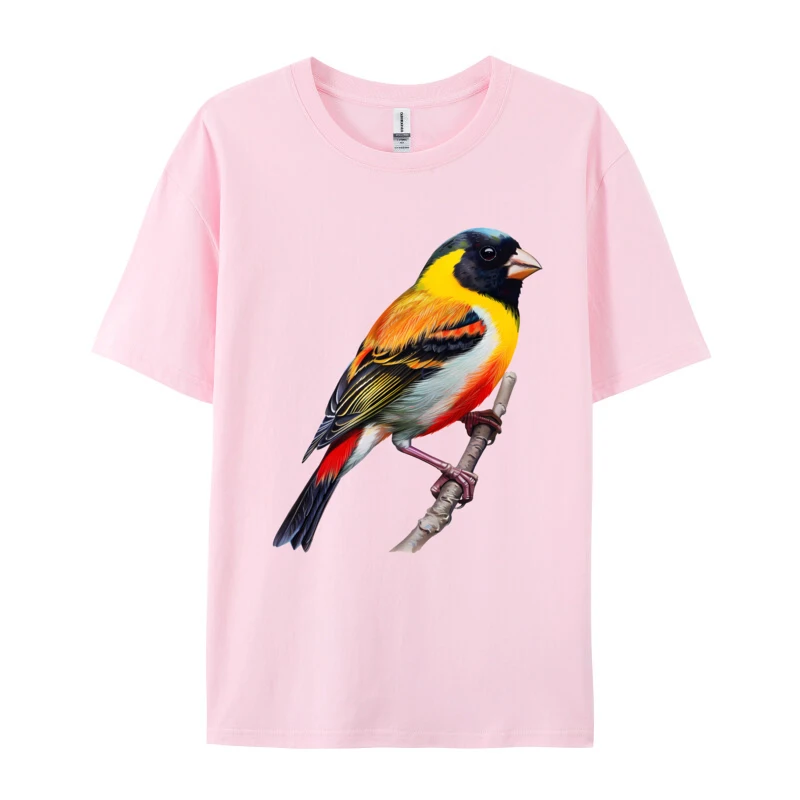 Men Tshirts Digital Painting Avian Graphic T-shirt Fashionable Tops T Shirt Summer 100% Cotton Black Shirt Graphic Tees