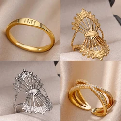 Lucky 11:11 Angel Number Rings for Women Stainless Steel Finger Ring Vintage Wedding Aesthetic Jewerly Gift anillos mujer