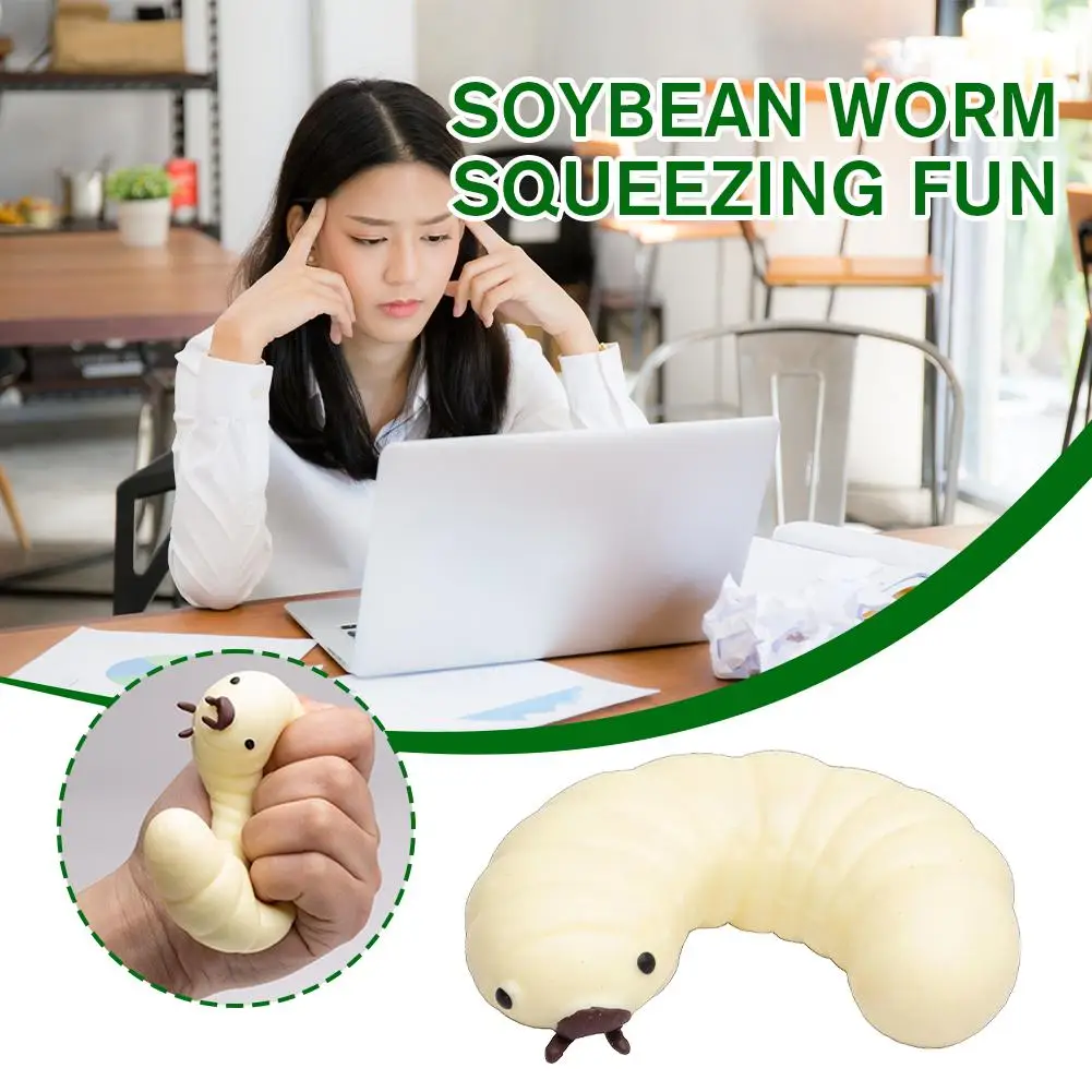 

Хлюпающая игрушка-гусеница, мягкая гусеница, растягивающаяся игрушка соевых бобов, забавные антистрессовые милые игрушки, защемление декомпрессии, Sen B7J1