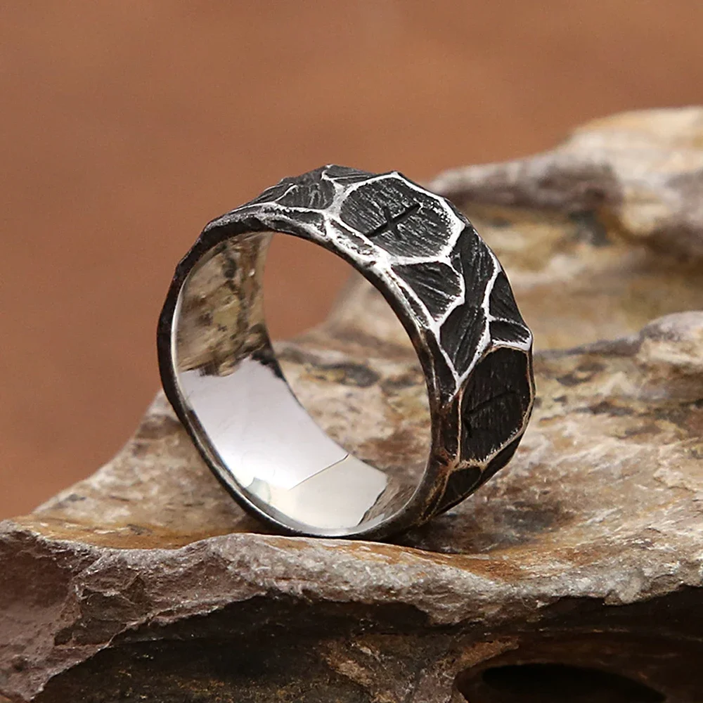 بسيطة موضة الشمال فايكنغ رون الدائري الهيب هوب 316L الفولاذ المقاوم للصدأ تميمة الدائري للرجال النساء Vintage مجوهرات هدية اكسسوارات