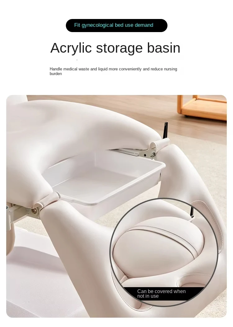 Gynäkologischer Untersuchungstisch Elektrisch Hydraulisch Höhenverstellbar Stabile Struktur Medizinisches Untersuchungsbett Hochwertiges PU-Leder – Detail 10