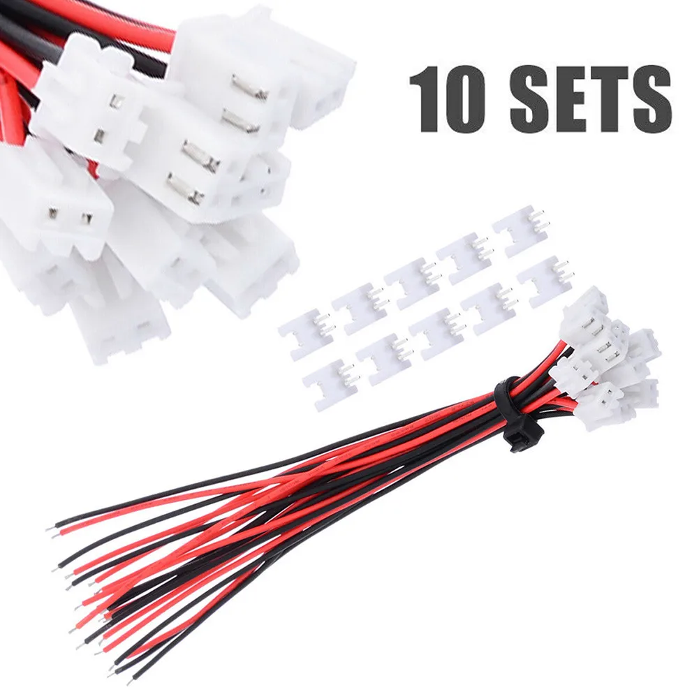 10Sets Sockets Wire Connectors 2 Pin  For Mini  For JST XH2.54mm 24AWG Connector With Wires DIY Electrical Cable Adapter