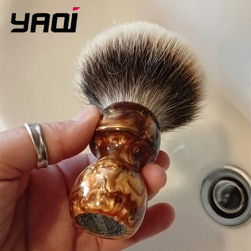 2026-flash-sale-yaqi-shaving-brush-yaqi-caramel-26mm-two-band-badger-hair-men-wet-shaving-brush