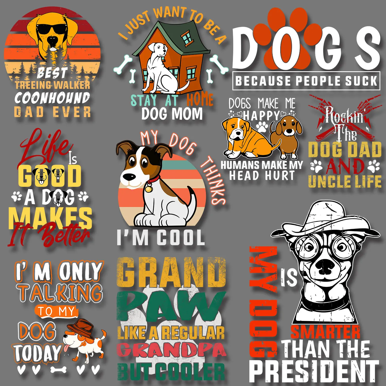 Peripheral Products for Dog Lovers Cute Cartoon Stickers Iron on Patches Applique for Cloth DIY Decoration