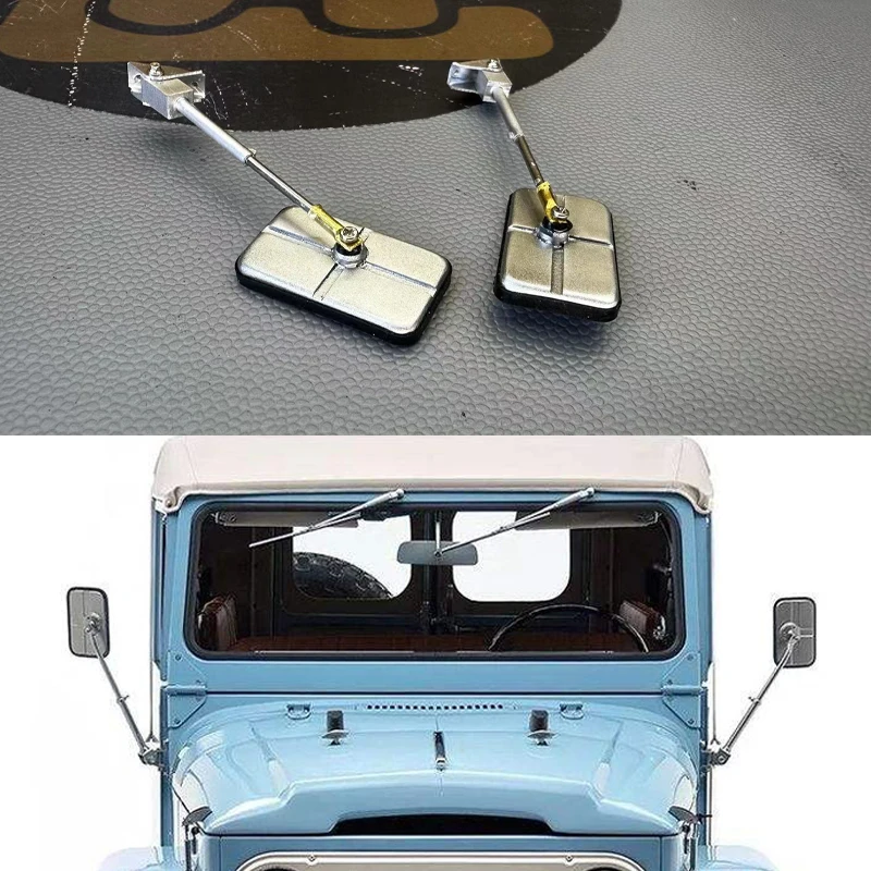

Silver Metal Simulation Climbing Car Rearview Mirror Retro Modification for 1/10 RC Crawler Car Traxxas RC4WD Fj40 Diy Parts
