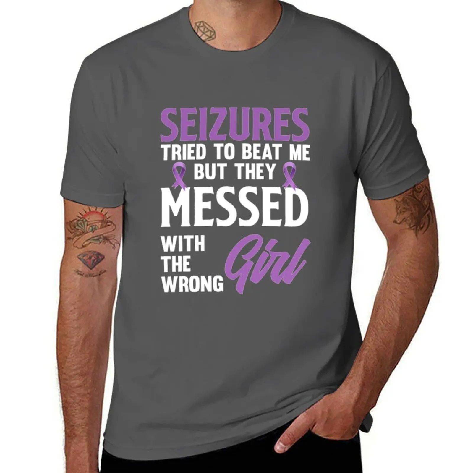 

Beat Seizures Awareness Epilepsy With Messed Girl T-Shirt Graphic Print Short Sleeve T-Shirt