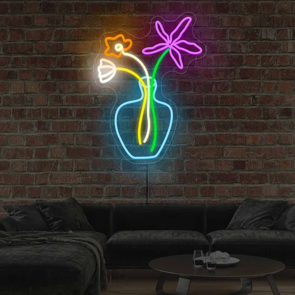 Flower Neon Sign Plant Flower Pot Wall Art Custom Game Room Bedroom Decor Children Birthday Gifts Man Cave Bar