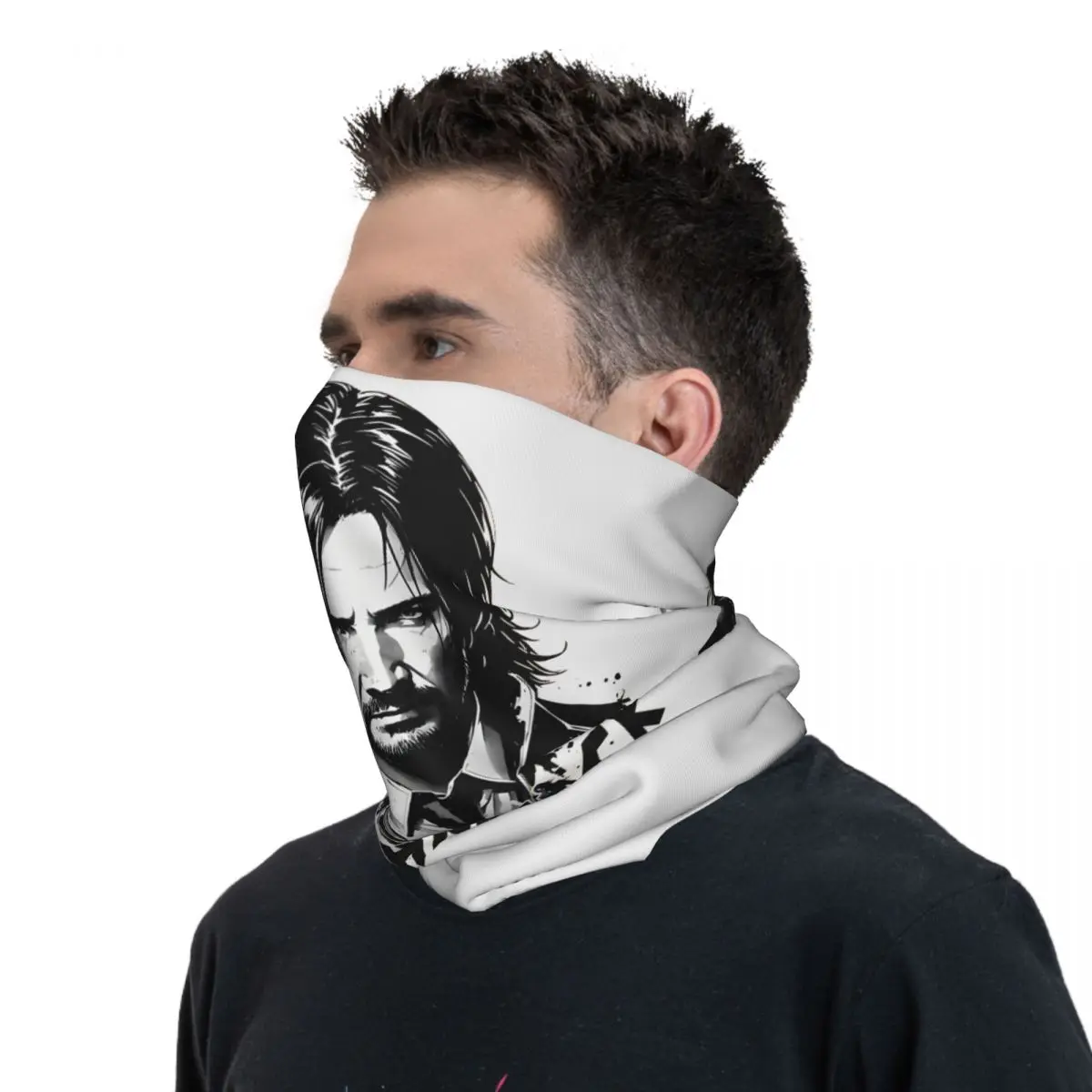 John Wick diadema Retro Para hombre y mujer, bufanda de tubo para senderismo, cuello fino, cara